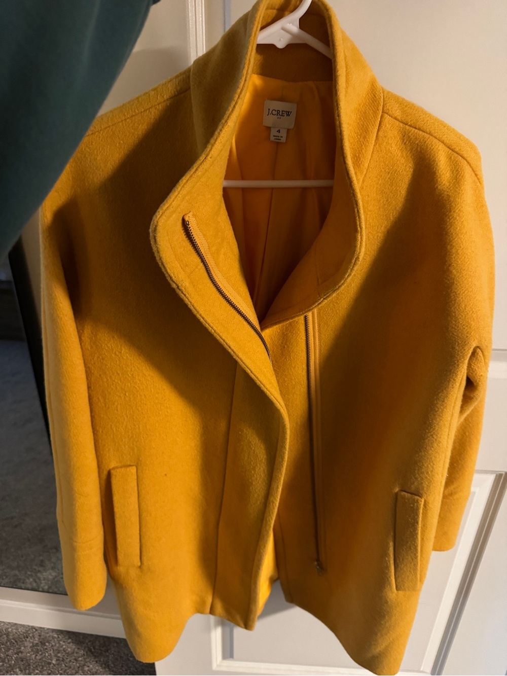 J. Crew Women's Bright Mustard Pea Coat